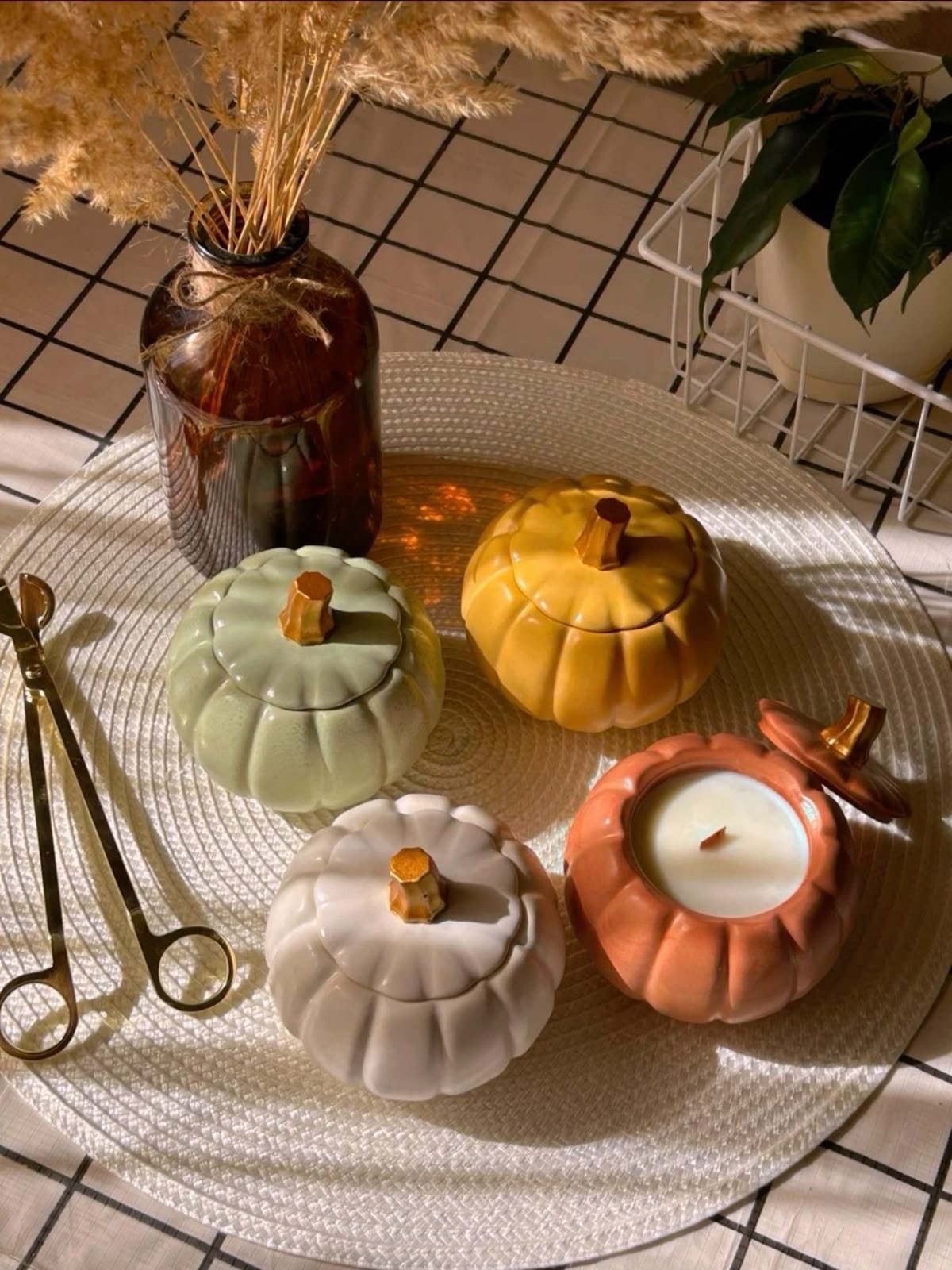 Мастер класс «Свечи‑тыквы в шкатулках × Halloween» 