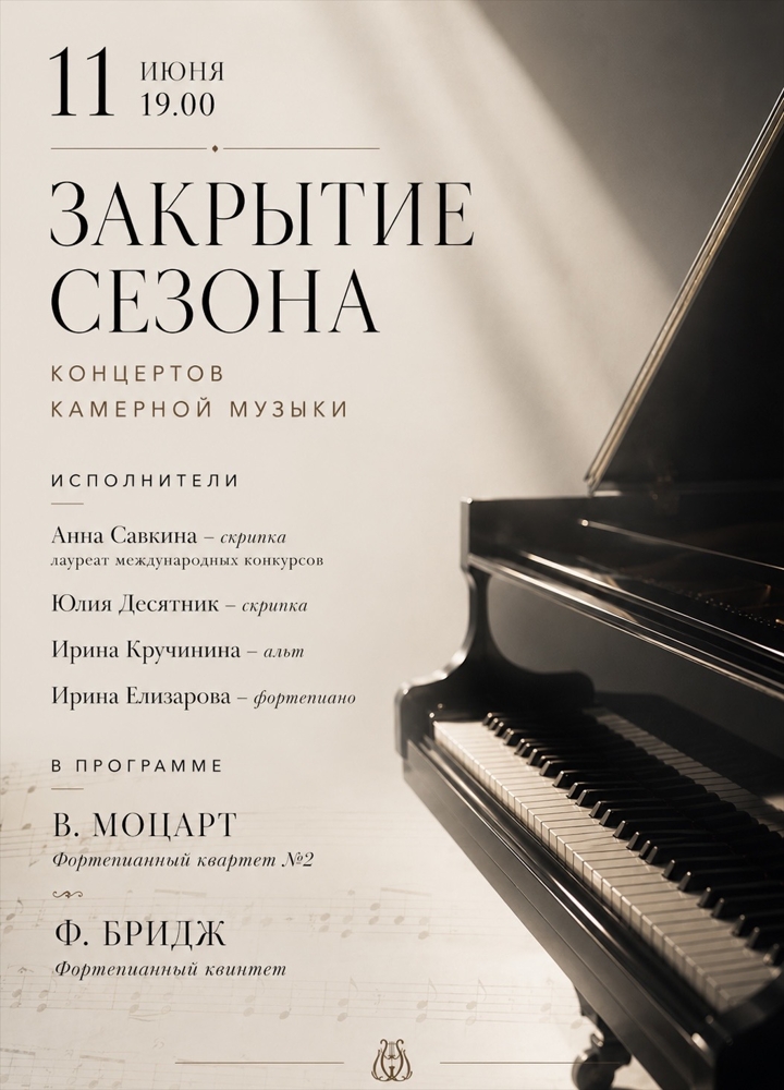 Проект «Театральная атмосфера». Закрытие сезона концертов камерной музыки 
